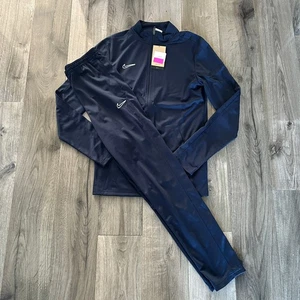 Nike Academy Men's Dri-Fit Slim Fit Tracksuit Set Track Top Pants Navy - Small - Picture 1 of 17