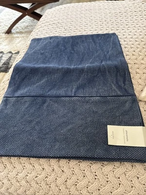 Juego de 2 manteles individuales West Elm algodón azul 14" x 19" Foto 1 de 4