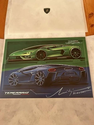 Lamborghini Temerario Poster Illustration  Unused Size 35x25cm - Image 1 of 4
