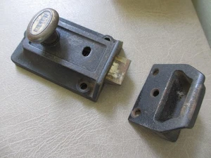 Vintage Hibbard Surface Rim Night Lock Latch w Keeper Architectural Salvage - Picture 1 of 5
