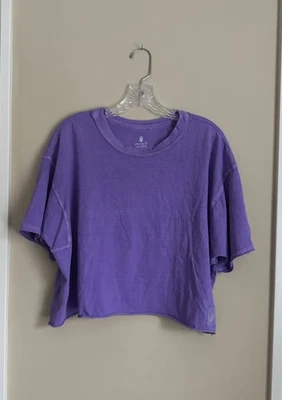 fp Movement Inspire Tee Purple Small Free People Top Cropped Boxy Loose — 第 1/4 张图片