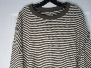 NUOVA maglia donna American Eagle waffle taglia media marrone beige vestibilità ampia - Foto 1 di 5