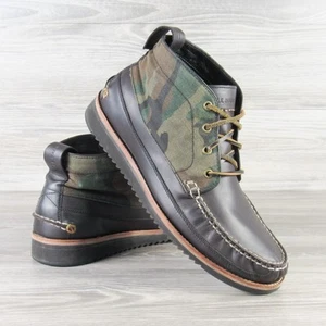 Cole Haan Men 10.5 Pinch Rugged Chukka Boot Shoes Brown Leather Camo Canvas - Picture 1 of 15
