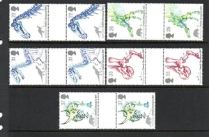 GB MNH 1991 SG1573-1577 150TH ANV OF DINOSAURS IDENTIFIZATION GUTTER PAARE - Bild 1 von 1
