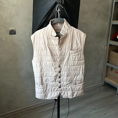 Eleventy Mens Down Puffer Beige Vest SZ L - Image 1 of 4