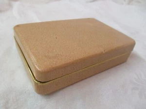 Vintage pink & brass Jewelry Box velvet interior - Picture 1 of 4