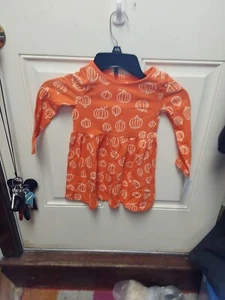 Nwt Cat & Jack Infant Toddler Girls Babydoll Dress Pumpkins L/S 18m 3t 4t 5t - Picture 1 of 1