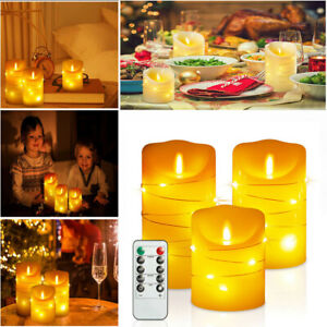 LED Candle for Outside 3D FLAME W/Timer Outdoor Balcony Garden Candle Flickering