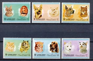 AJMAN 1972 - PERROS Y GATOS - JUEGO DE 6 HK133 sin montar o nunca montado - Imagen 1 de 1