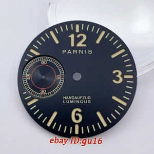 Parnis 36mm Negro Luminoso Reloj Esfera Ajuste ETA 6497 Gaviota ST36 Movimiento - Imagen 1 de 5