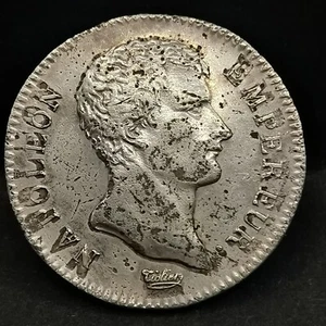 1 FRANC ARGENT YEAR 13 A PARIS NAPOLEON HEAD NAKED FRANCE / SILVER - Picture 1 of 2