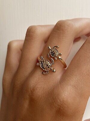 Double Gold Turtle Ring • 5£