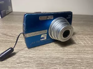 Rare Blue Olympus Mju M 700 7.1MP digital camera Tested Working Battery Charger - Picture 1 of 8