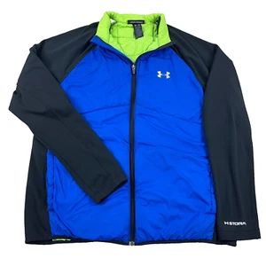 Under Armour Jacket Men XL Blue Black Full Zip Storm Loose Fit Performance A7 * - Picture 1 of 14