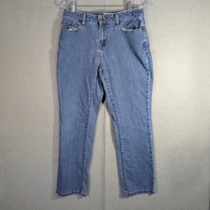 Jeans LL Bean donna 8P Petite vestibilità classica blu denim gamba dritta vita media - Foto 1 di 10