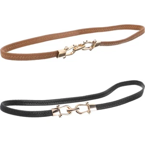 2 Pcs Fine Buckle Belt Women's Miss for Dress Ladies Belts Trousers - Imagen 1 de 12