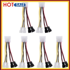 2pcs 4-Pin to 3-Pin fan Power Cable Adapter Connector 12v*2 / 5v*2 - Afbeelding 1 van 6