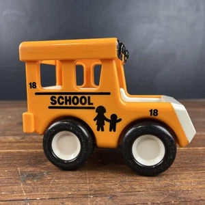 Vintage 1987 Tonka School Bus Vehicle Clicking Wheels Toy Plastic Bandai Rare - Picture 1 of 16