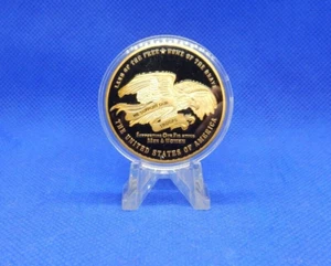 SUPPORTING OUR FIGHTING MEN & WOMEN OF THE ARMED FORCES 1.50" CHALLENGE COIN - Picture 1 of 6