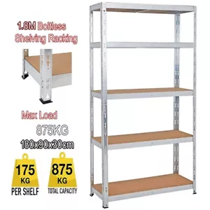 5 Tier Racking Shelf Heavy Duty Garage Shelving Storage Shelves 180x90x30cm - Picture 1 of 8