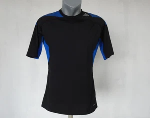 Adidas TechFit Mens Activewear Jersey Size XL Compression Black Blue Sport - Picture 1 of 7