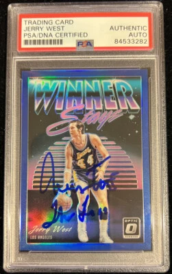 杰里·韦斯特签名 2019 年 Donruss Optic 限量版稀有卡 PSA/DNA 签名亲笔签名 — 第 1/4 张图片