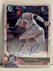 Cristian Pache 2018 1st Bowman Chrome Prospect Auto Autograph Free Shipping - Picture 1 of 2