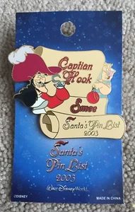 Disney WDW Santa's Pin List 2003 Captain Hook Smee Error Captian Pin NEW NOC LE - Picture 1 of 1