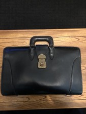 Beautiful Vintage Cheney English Briefcase in Black Leather