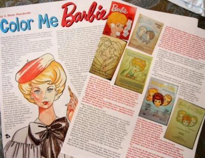 8p History Article + Pics -   VTG 1960-70s Mattel Barbie Doll Coloring Books - Image 1 of 4