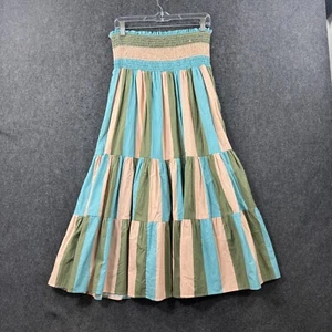 Olivia James The Label Izzy Dress Women's Large Colorblock Multicolor Smocked - Picture 1 of 8