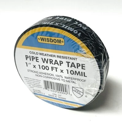 WISDOM 1" x 100' x 10 Mil Corrosion Protection Pipe Wrap Tape 28-PWTP11-2