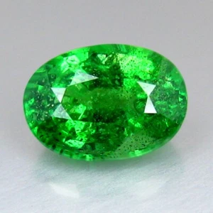 Granato Tsavorite Verde 1,33 Ct ovale 7,4 x 5,3 mm 100% pietra preziosa naturale non riscaldata - Foto 1 di 3