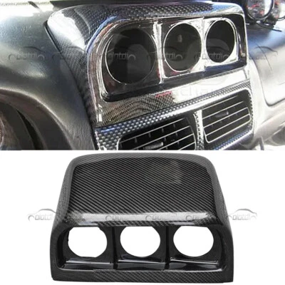 For Subaru Impreza GC8 1997-2000 Carbon Fiber Triple Dashboard Gauge Pod - Image 1 of 4