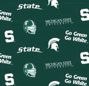 Michigan State Spartans Allover-Druck MSU Baumwollstoff von 1/4, 1/2, Yard, 43" - Bild 1 von 4