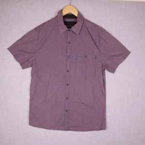 Billabong Size Small Mens Casual Button-Up Shirt Short Sleeve Cotton Purple Red - Picture 1 of 9
