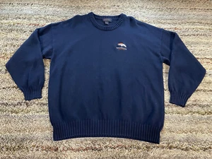 Antigua NFL Denver Broncos Pullover Knit Sweater Blue Long Sleeve Cotton Men 2XL - Picture 1 of 8