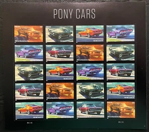 2022 Scott #5715-19, Forever, PONY CARS - Mint NH - Sheet of 20 Stamps - Picture 1 of 1
