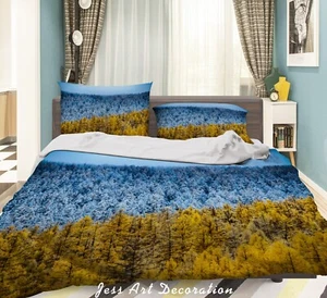 3D Forest Gold Silver Quilt Cover Set Duvet Cover Bedding Pillowcases - Picture 1 of 5
