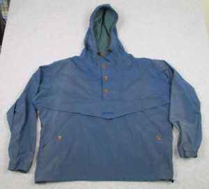 Vintage Columbia Anorak Jacket Mens XL Blue Pullover Long Sleeve Henley Hooded
