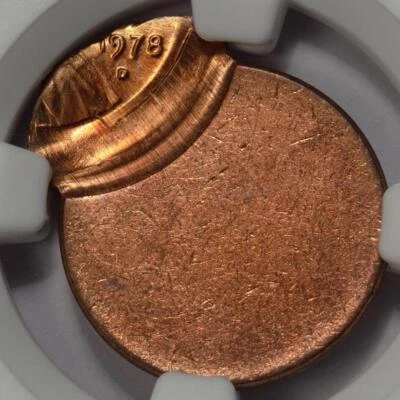 1978D NGC 75% Off Center With Reverse Brockage Lincoln Cent Mint Error Two Dates - Image 1 of 4
