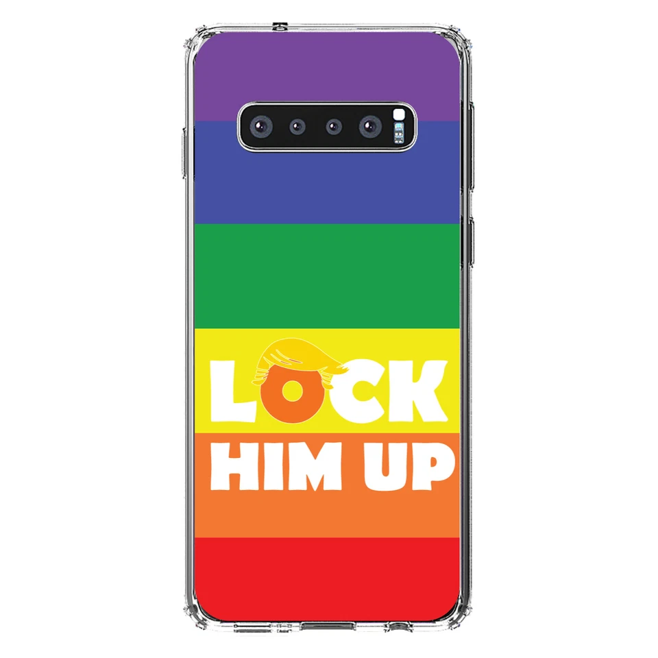 Funda Transparente para Galaxy S (Elige Modelo) LOCK HIM UP Arco Iris Anti Trump Foto 1 de 1