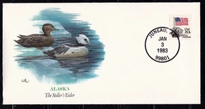 US FDC 1983 Fleetwood Steller's Eider Juneau Alaska 2,99 $,  - Bild 1 von 2