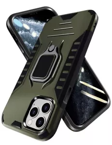 Protective iPhone 11 Pro Case, Ring Kickstand Design, Drop Tested Army Green - Picture 1 of 5