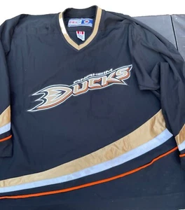 Nhl Jersey Anaheim Mighty Ducks, CCM Men's XXL Black, White, Gold, Orange Vtg - Picture 1 of 15