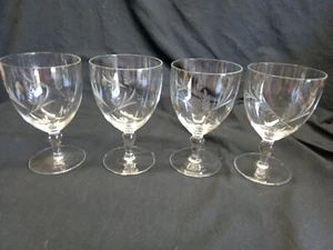 Set Of 4 Vintage Crystal Etched Wheat Pattern Wine Water Glasses - Picture 1 of 15