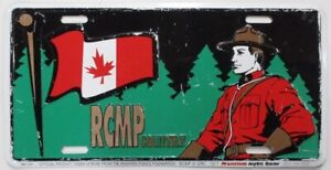 Vintage RCMP Royal Canadian Mounted Police Booster License Plate Canada Flag