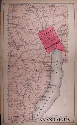 Mapa 1904 ~ CANANDAIGUA Twp., ONTARIO Co., NUEVA YORK ~ (18x34)-#10 Foto 1 de 3