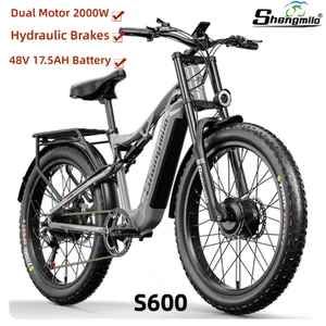 26" Dual Motor 48V Electric Bike Mountainbike Fat Bike E-bike Oilbrake E-MTB - Picture 1 of 23