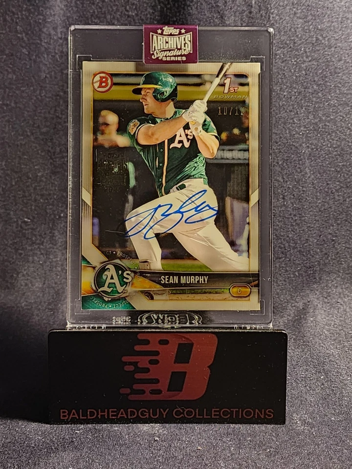 2025 Topps Archives Sean Murphy 1st Prospect Auto 2018 Bowman Gold /10 - Image 1 of 3